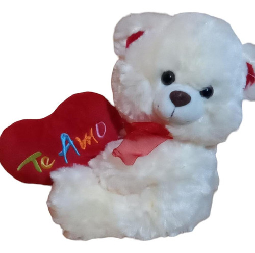 Oso  De Peluche 22 Cm Con  Corazón Bordado Te Amo 