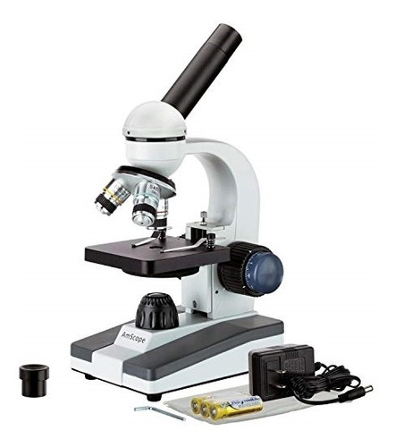 Microscopio Compuesto Sin Cuerdas Con Lentes Y Luz Led