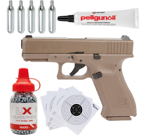 Airsoft Glock 19x Co2 .177 4.5mm Blowback Xchws P