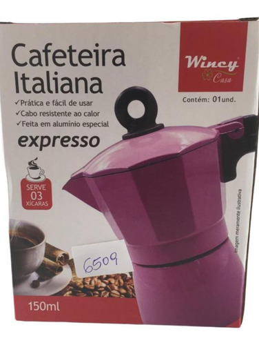 Imagem 2 de 5 de Cafeteira Italiana Aço Inox 150ml 3 Xicaras Rosa Wincy K6509