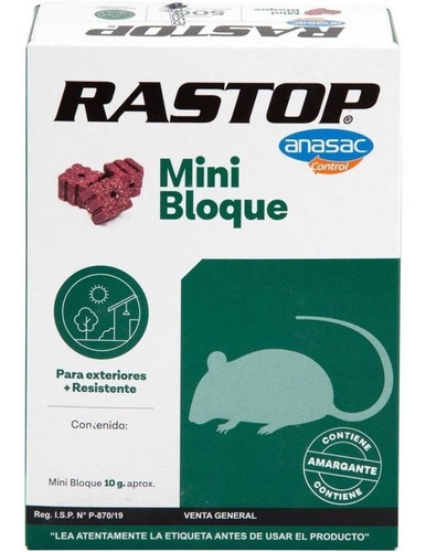 Cebo Mini Bloque Rastop Para Ratones 100gr Anasac - Aquarift