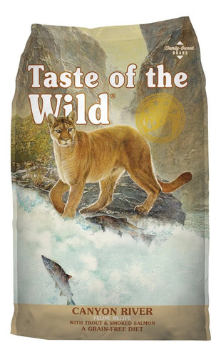 Alimento Taste of the Wild Canyon River Feline para gato sabor trucha y salmón ahumado en bolsa de 2.2kg