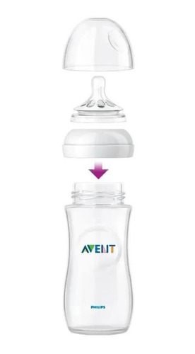 Kit 3 Mamadeiras Personalizadas Avent Pétala 125/260/330ml Cor Transparente Personalizado Com Nome