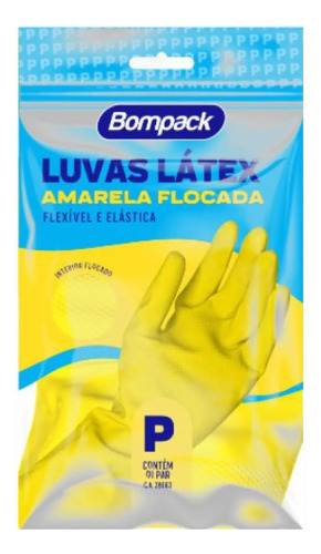Bompack Luva Látex 2 unidades (P) amarelo