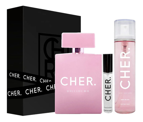Imagen 2 de 7 de Set Perfume Mujer Cher Dieciocho + Talla 20 Ml+ Body Splash