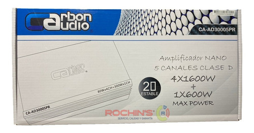 Fabuloso Amplificador Carbon Audio Nano 5 Canales Clase D 