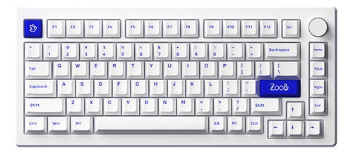 Teclado Mec Nico Akko Mod007 Pc azul sobre blanco Akko Piano Color blanco Idioma ABNT