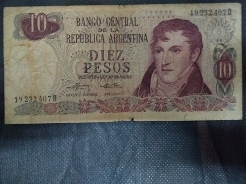Cedula De 10 Pesos Argentina 