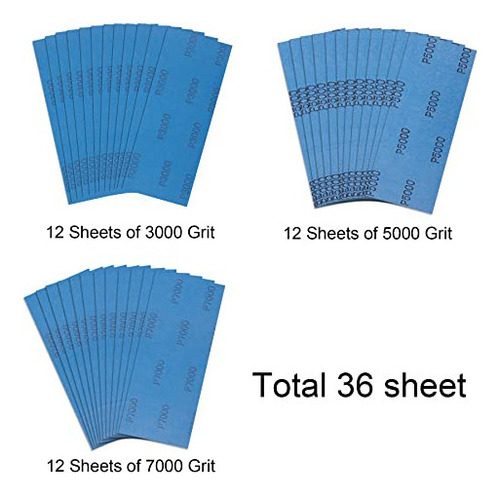 Austor 36 Piezas De Papel De Lija Húmedo Y Seco 3000 5000 7
