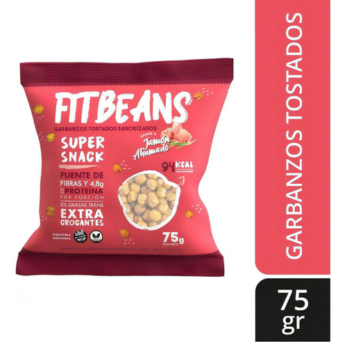 Snack Garbanzos Tostados Fitbeans Sabor Jamon Sin Tacc 75 Gr