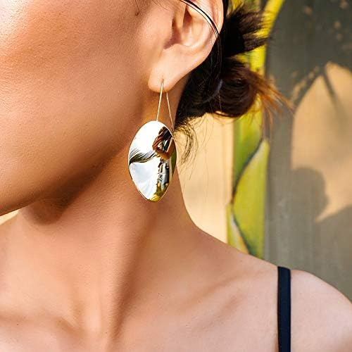 Pendientes Colgantes Lisos Simples En Forma De Hoja De Acero