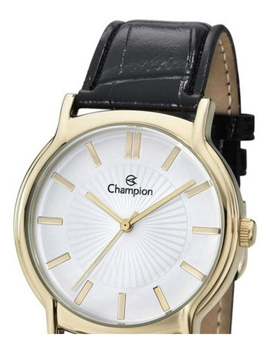 Relógio Masculino Dourado Champion Pulseira Couro Original