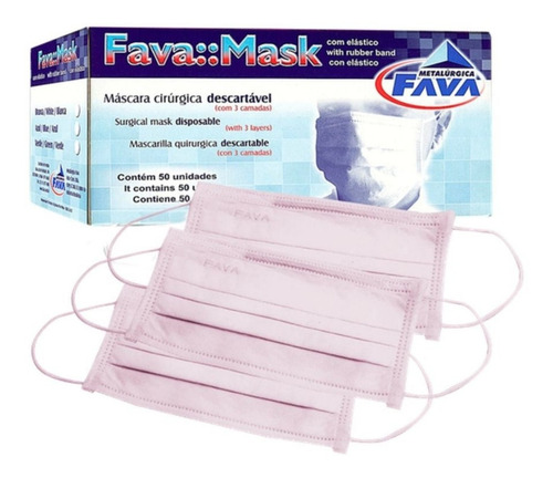 Kit 250 Máscaras Descartáveis Cirúrgicas Fava Padrão Anvisa