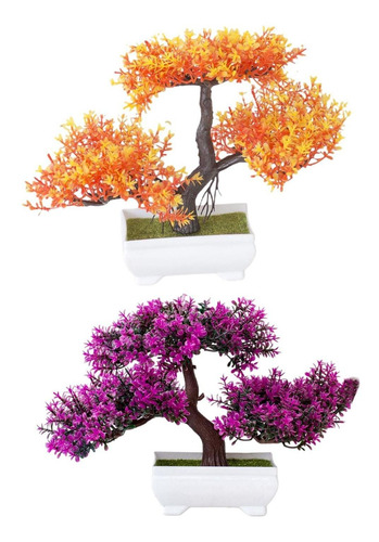 2xplantas Artificiais Bonsai Árvore Para Decoração De