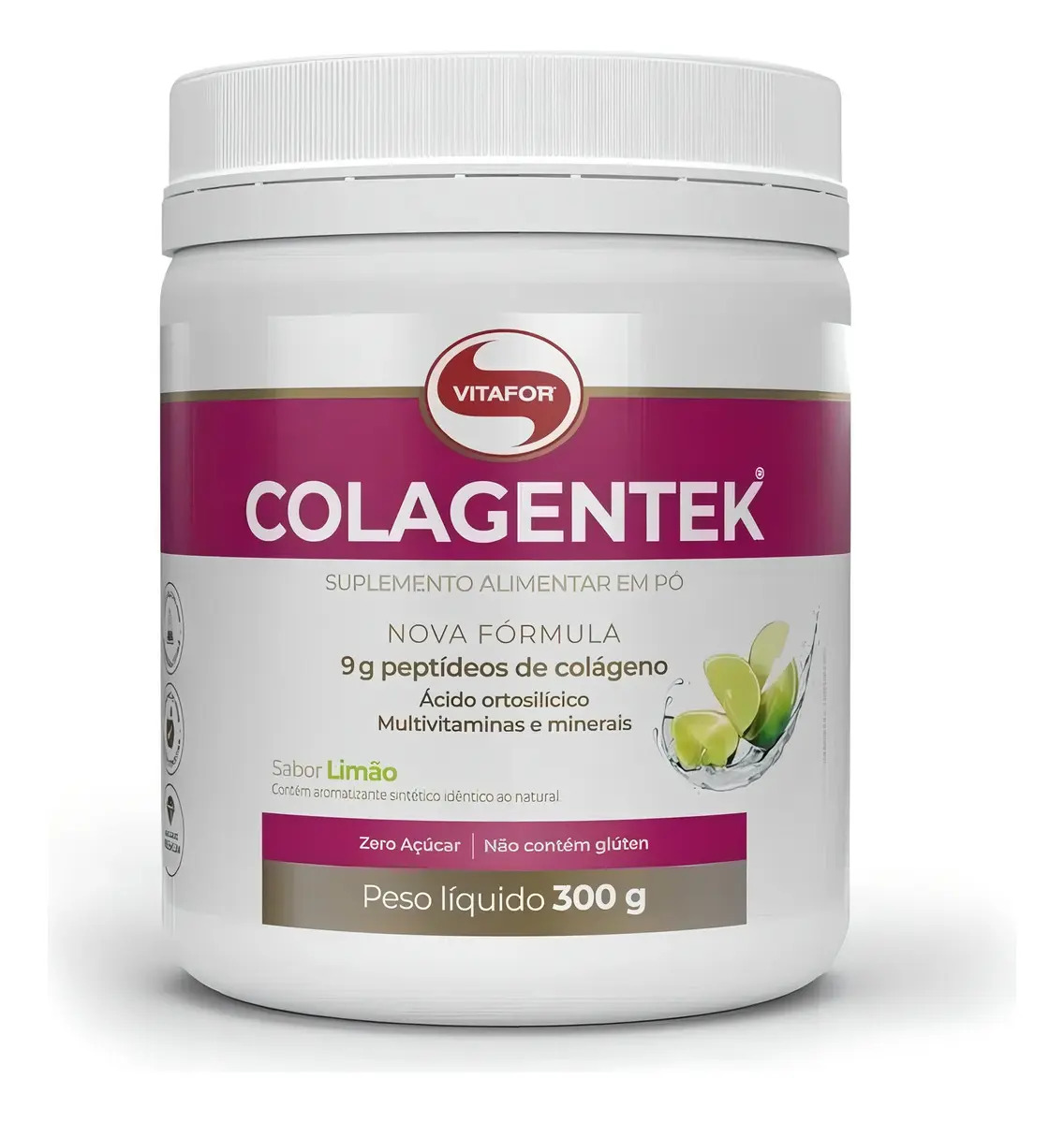 Suplemento alimentar Colagentek Limão 300g Vitafor