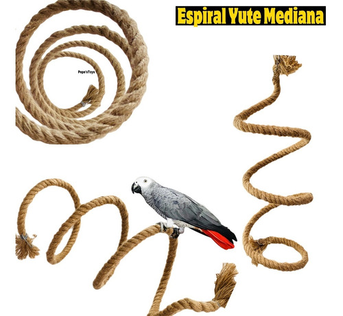 Espirales De Yute Mediana Pepe´s Toys Loros,ninfas Aves 