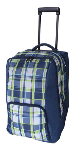 Maleta Con Back Pack Desmontable Escuela Oficina Viaje Color Azul Cuadrados