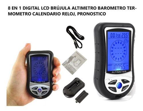 8 En 1 Digital Lcd Brújula, Altimetro, Barometro, Termometro