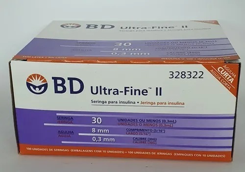 Imagen 3 de 3 de Jeringas Bd Ultra-fine 0.3 Ml X 6mm Calibre 31g X 100