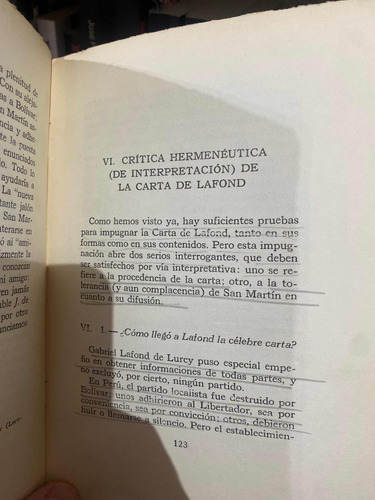 La Carta De Lafond San Martín A.j. Pérez Amuchástegui (Usado)
