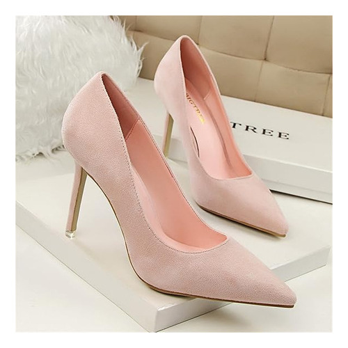 Zapatos De Tacón De Aguja Delgados De Moda Coreana Con Punta