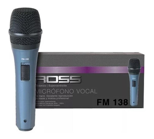 Micrófono Ross FM-138 dinámico supercardioide azul/negro