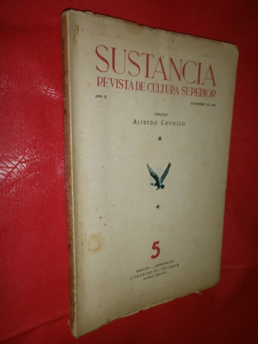 Sustancia 5 Revista De Cultura Superior 1940 Año 2 Coviello
