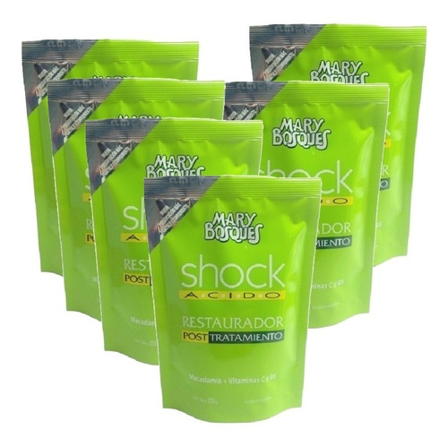 Kit Shock Acido Mary Bosques Restaurador Capilar 250 Gr X6