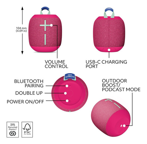 Ultimate Ears Wonderboom 4 Wireless Bluetooth Speaker (p Gga
