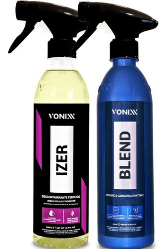 Cera Carnaúba Blend Spray Vonixx + Izer Vonixx Limpa Rodas