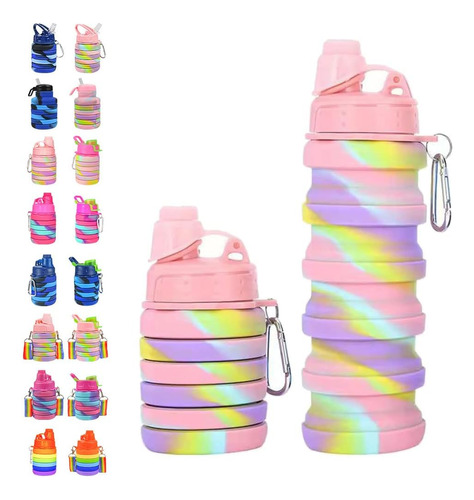 Botellas Deportivas De Silicona Plegables De 500 Ml (16...