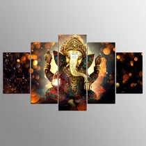 Comprar  Quadro Mosaico Para Sala 5 Partes Elefante Deus