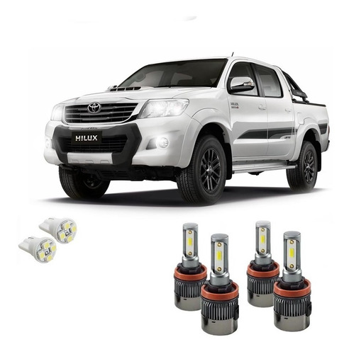 Kit Lampada Super Led Plus Toyota Hilux 2016 Farol E Milha 