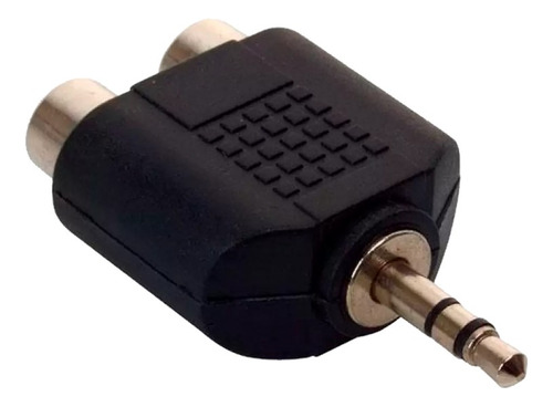 5pz Adaptador 2 Jacks Rca Hembra A Plug 3,5 Mm Macho Estéreo