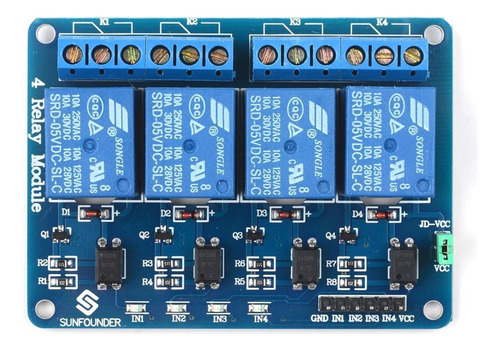 Imagen 1 de 2 de Modulo Rele Relay 4 Canales Arduino Pic 5v 10a