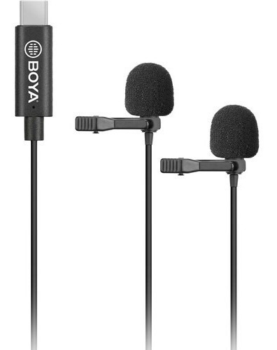 Imagem 1 de 1 de Microfone Boya Lapela Duplo By-m3d Com Usb Tipo-c