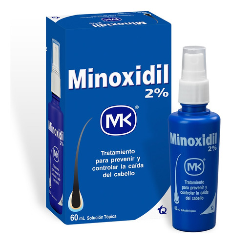 Minoxidil 2% Mk 60ml Prevenir Y Controlar Caída Del Cabello 