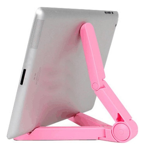 Soporte Universal Plegable Portátil Tablet Cel Máx 10'' Color Rosa
