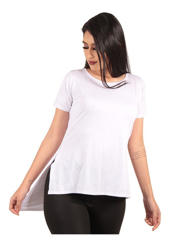 Imagem 1 de 1 de Camiseta Long Feminina Blusa Camisa  Alongada Roupa Tumblr
