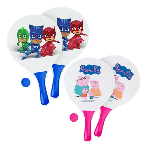 Set 2 Paletas Peppa Pig Y Pj Mask + Pelota P/ Playa - El Rey