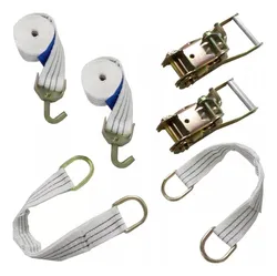 Comprar 4 Guincho Cinta Catraca + Argolas + Gancho 3 Mts 3 Toneladas no Mercado Livre