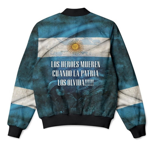Imagen 2 de 2 de Campera Bomber Homenaje Malvinas Argentinas Mod 2