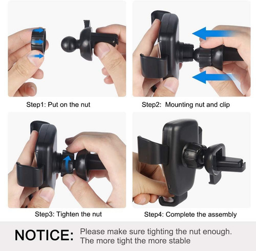 Imagen 4 de 7 de Base Cargador Inalámbrico De Carro 10w Con Soporte Ajustable