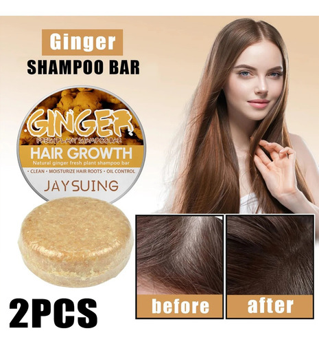 2pcs Barras De Shampoo De Gengibre Para O Crescimento Do Cab