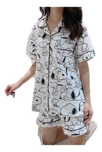 Pijama Japonés Lindo Dibujos Animados Snoopy Verano Señoras