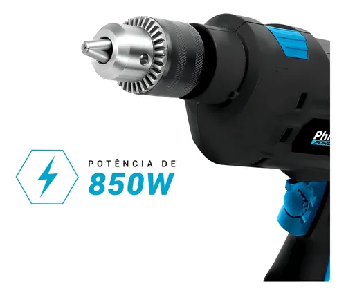 Furadeira Philco Force 3000 Rpm Mandril 13mm 850w Pfu04 Cor Preto