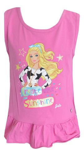 Remera Musculosa Barbie Sunshine Infantil Con Bolado