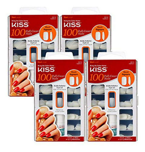 Kits De Uñas De Acrílico Kiss Products 100 Full Cover Nails,
