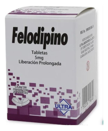 Felodipino (ultra) 20 Tabs. Lp 5 Mg Relaja Vasos Sanguineos