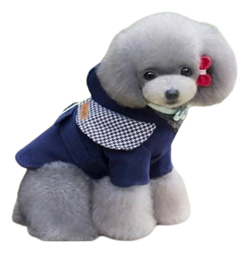 Campera para perros Azul talle M capita para mascotas de paño con capucha abrigo con capucha para perro pequeño Lookmy